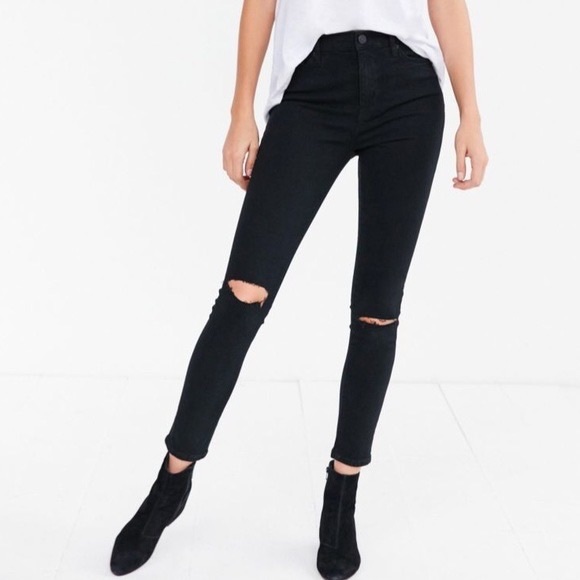 Urban Outfitters Denim - UO BDG Twig Ripped High Waist Black Jeans 27